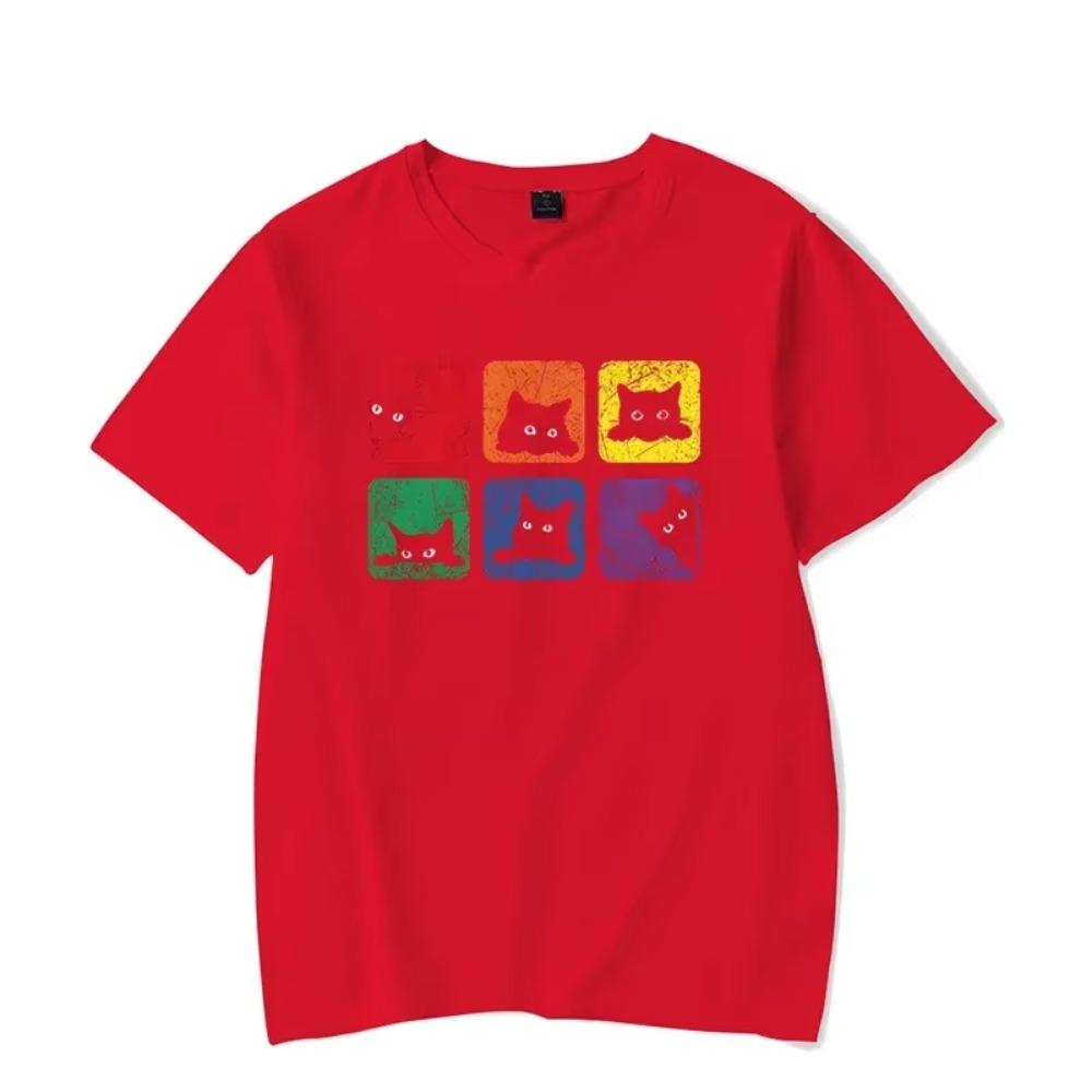 Футболки с коротким рукавом Мужская футболка Гордость Любитель кошек Футболка Топы Графическая футболка Харадзюку Уличная мода Тренд Мужские фирменные футболки