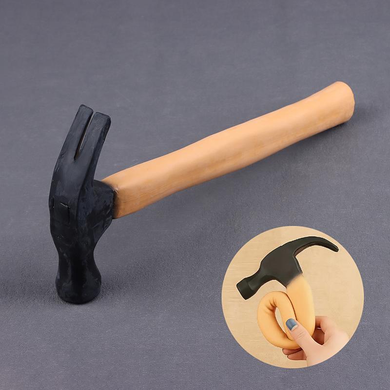 Смешной молоток для розыгрышей Мягкий реалистичный коричневый резиновый молоток Юмористический новый инструмент для розыгрышей и развлечений Смешные подарки-розыгрыши Игрушка