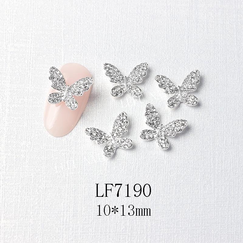3D Metal Butterfly Nail Art Decorations with Mini Rhinestones