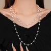 Fashion Long Pearl Necklace Simulated Pearl Collarbone Chain Elegant Sweater Chain  Dress