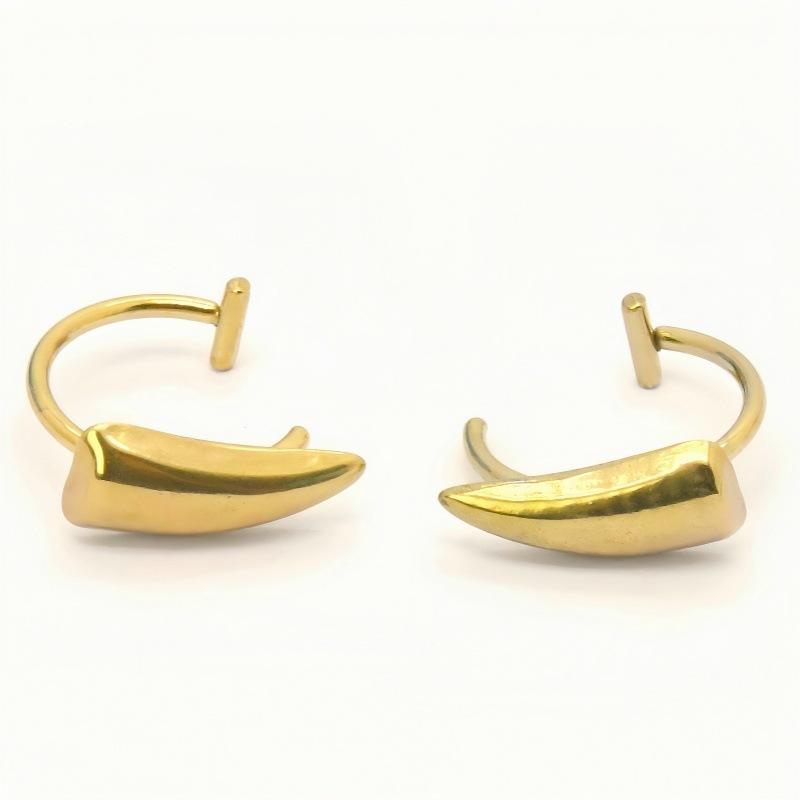 1 Pair Punk Non Piercing Fake Body Piercing Halloween Jewelry Accessories Stainless Steel Gothic Sharp Teeth Lip Clip For Women