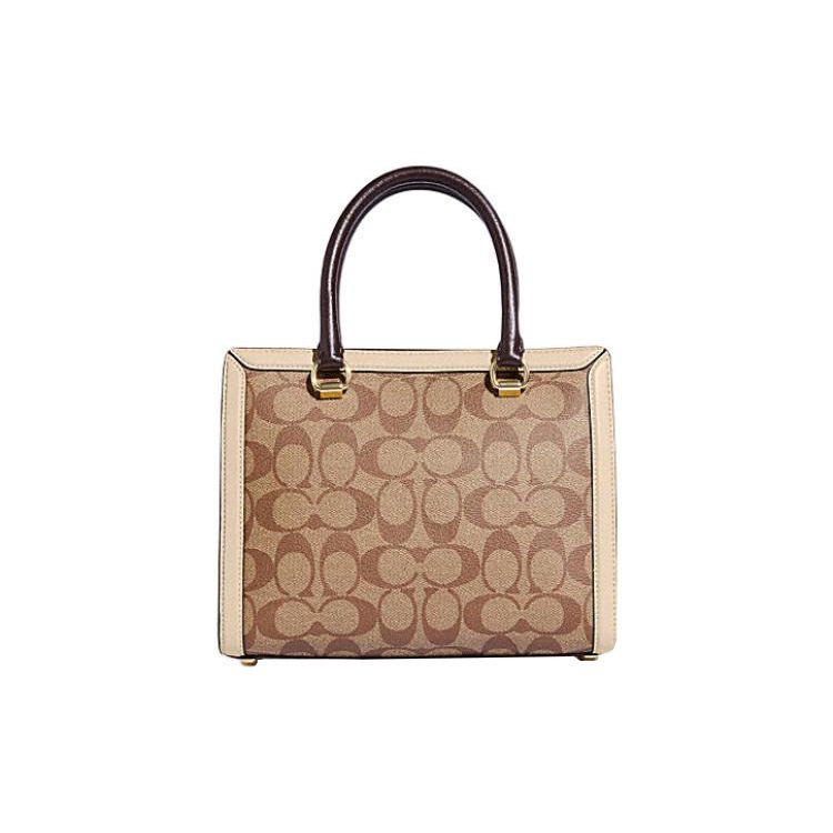 Coach Grace 24 Классическая Сумка-тоут на молнии с монограммой, съемным плечевым ремнем, кожаная, для ношения через плечо, Женские сумки, Хаки CC142-IMUPM