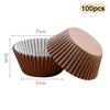 100pcs Paper Cupcake Mold Disposable Liners Kitchen Baking Cake Mold Solid Color Greaseproof Baking Dessert Cake Cup Mold ARI