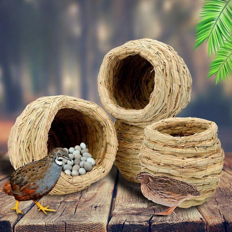 Ручная работа, плетеное из травы птичье гнездо, попугай Сюань Фэн, колибри, подвесной птичий домик, товары для домашних животных, игрушки для домашней птицы, травяное гнездо, гнездовой ящик