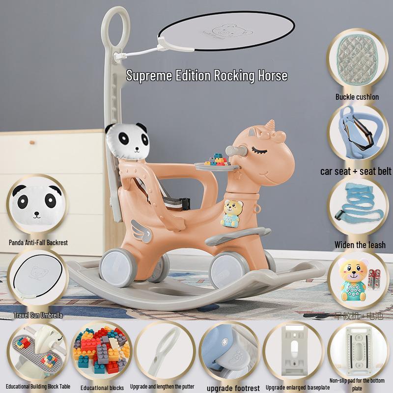 Детская деревянная качалка и прогулочная коляска 2-в-1 - Идеальный подарок на день рождения для годовалых детей