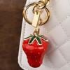 Ornaments Strawberry Keychain 3D Crafts Car Keyring Crystal Strawberry Pendant  Lady/Women