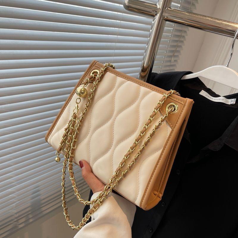 WTEMPO Brand Advanced Sense Tote Bag Trend Texture Large Capacity Underarm Bag Diamond Lattice Chain Bag Advanced Sense Single Shoulder Messenger Bags