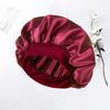 Расширенная резинка без полей шапка для душа складная тонкая унисекс атласная однотонная спальная шапка для ухода за волосами