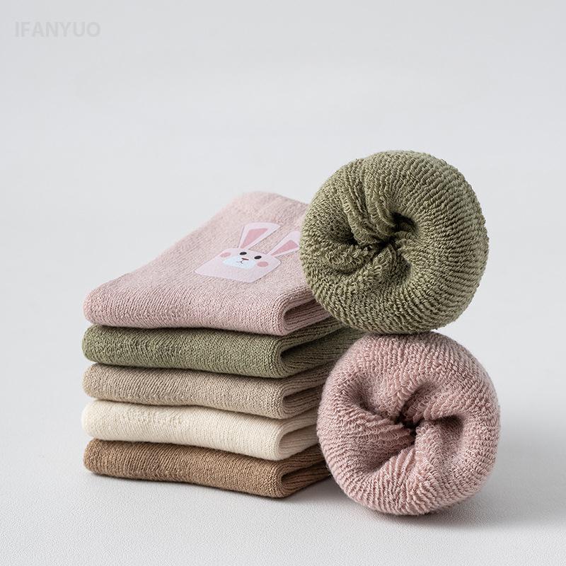 Новорожденные детские носки 0-3 года гребенной хлопок толстые махровые носки осень зима милые мультяшные младенцы и малыши теплые средней длины носки