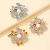Elegant Faux Pearl Rhinestone Scarf Buckle Brooch For Versatile Circle Leaf Pin For