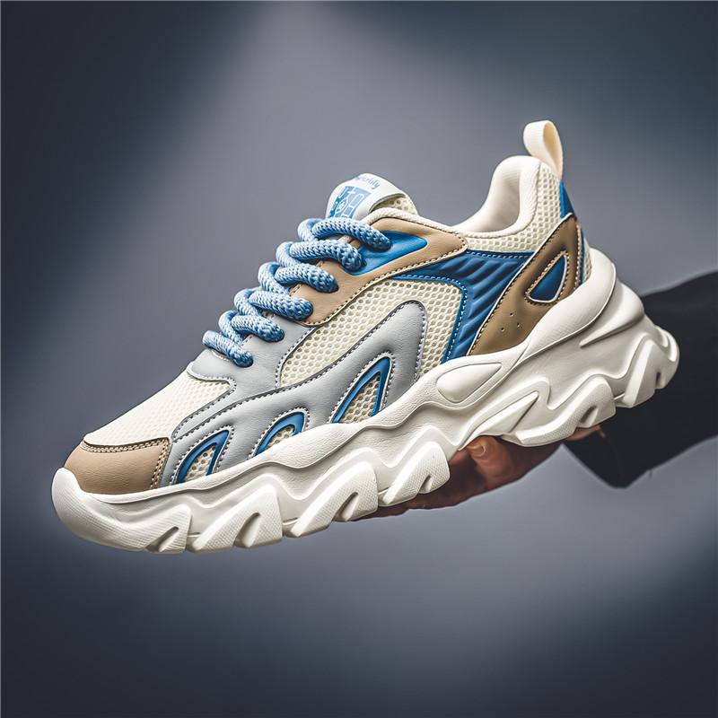 Мужская обувь весна-лето новая сетчатая дышащая модная спортивная обувь универсальная мужская повседневная модная брендовая обувь на толстой подошве увеличивающая рост папина обувь