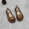 Johnature Женские туфли ручной работы из натуральной кожи в стиле ретро с круглым носком, неглубокие мягкие туфли из воловьей кожи на плоской подошве
