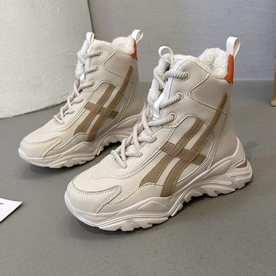 Снежные ботинки, короткие ботинки, зимние плюшевые толстые хлопковые ботинки, большие хлопковые ботинки