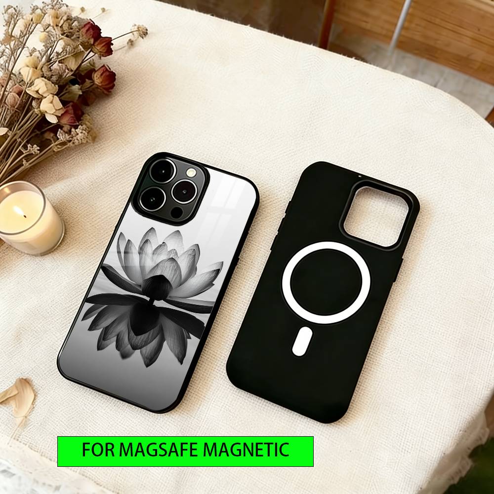 Чехол для телефона с темными цветами для iPhone 17, 16, 15, 14, 13, 12, 11 Plus, Pro, магнитный, для Magsafe, беспроводной зарядки