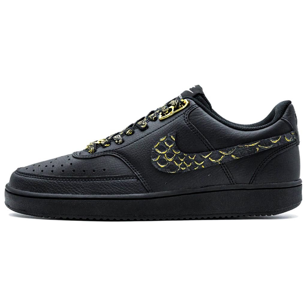 Nike Court Vision 1 Dark Gold Knight, Obsidian Box Abrasion Resistant Height Increasing Low top Skateboard Shoes Unisex FZ0630-010(Team335-)