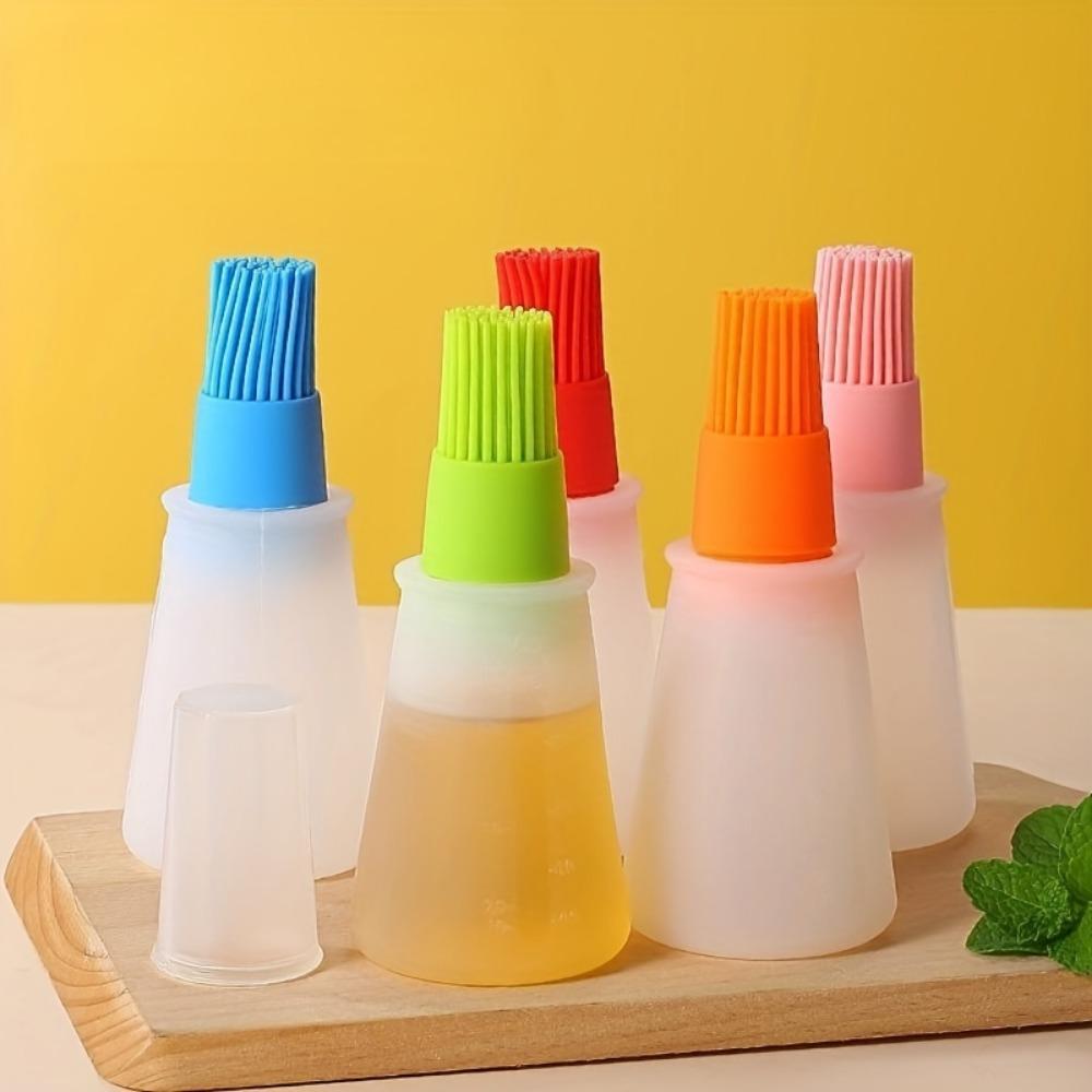 4 шт., силиконовая бутылка для масла с кисточкой, щетка для барбекю, бутылка для масла для выпечки из пищевого силикона, кухонные гаджеты для барбекю