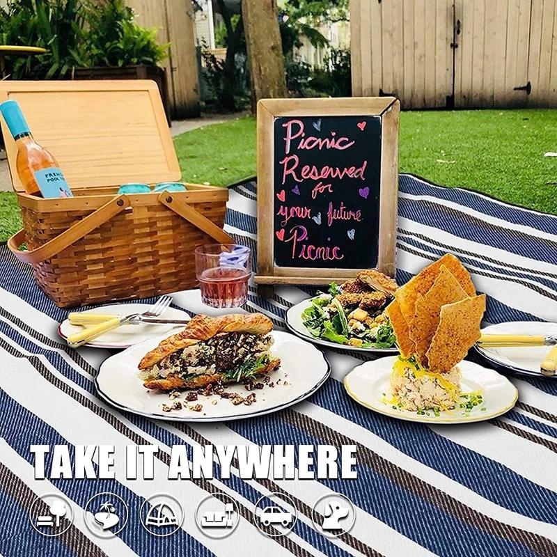 Одеяло для пикника 200x200 см, водонепроницаемое складное пляжное одеяло, уличное одеяло для кемпинга, путешествий, пляжа, пешего туризма, спальный коврик, походный коврик