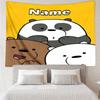 Custom Name We Bare Bears Print Tapestry, Backdrop, Easy Setup, Ideal for Bedroom, Office & Living Room, with Aesthetic Wall Hanging Decor.