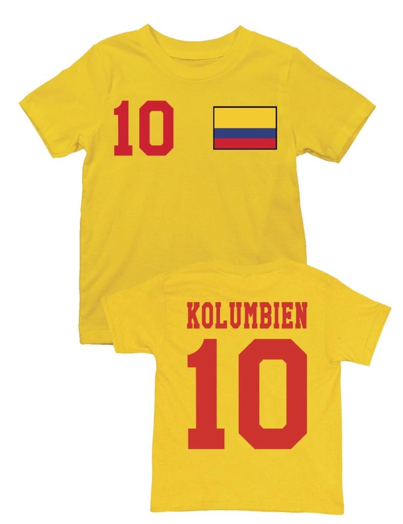 Детская футболка Youth Designz Colombia с желаемым именем + номером майка Чемпионат мира Чемпионат Европы веселье