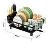 Компактная полка для посуды, многофункциональная расширяемая сушилка для посуды, нержавеющая сушилка для кухонной посуды со съемным держателем столовых приборов