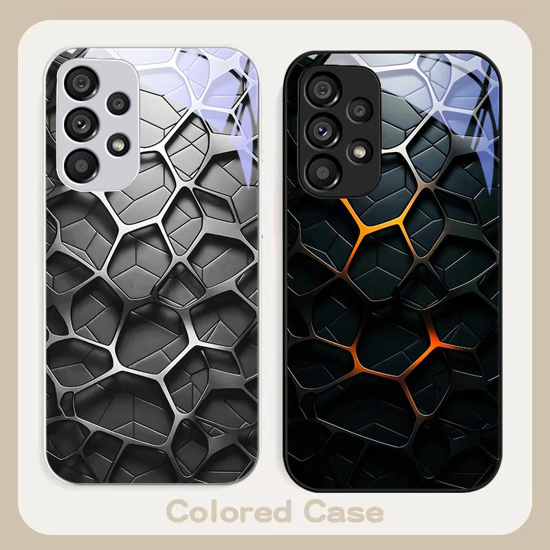 Hexagonal honeycomb core For Samsung S22 S8 S9 10 20 Ultra S21 Pro S22 Plus S23 FE S24 Ultra S25 Edge S25Ultra Glass Phone Case