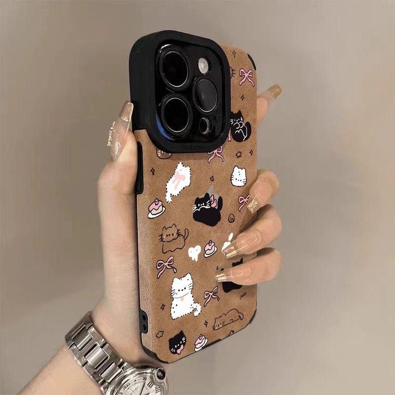 Полноэкранный кот с бантом подходит для Apple 17Pro новый 15 флип мех iPhon16promax противоударный мелкое отверстие
