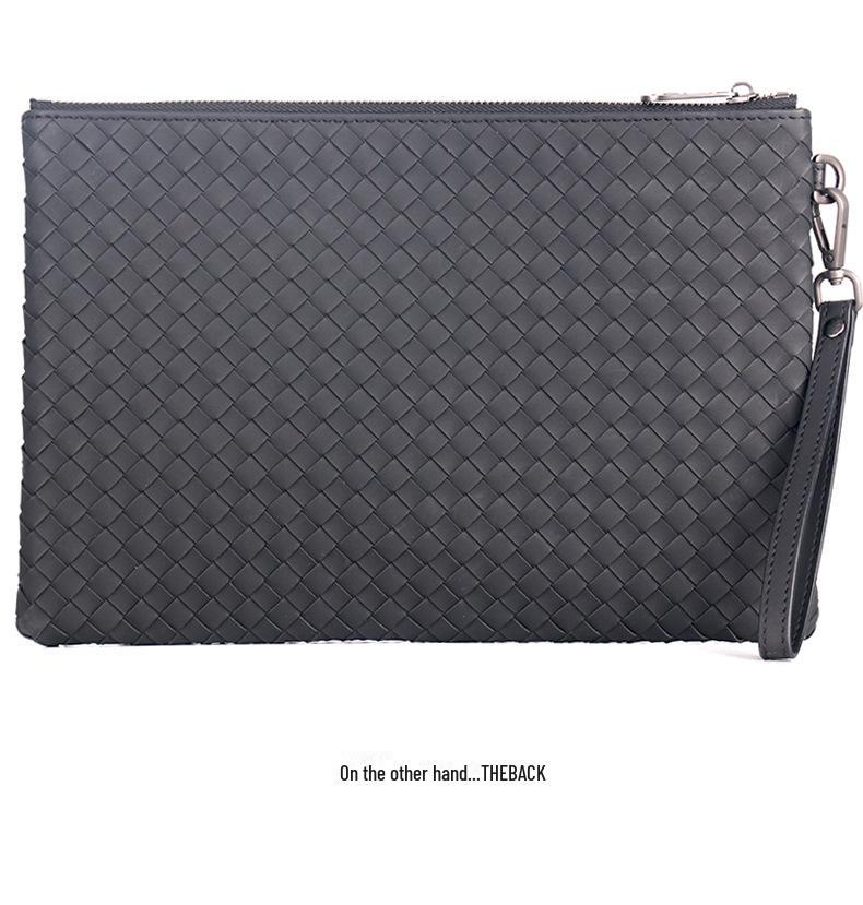 Мужской плетеный клатч из вощеной кожи, весна/лето 2025 г. — большой конверт и сумка для iPad