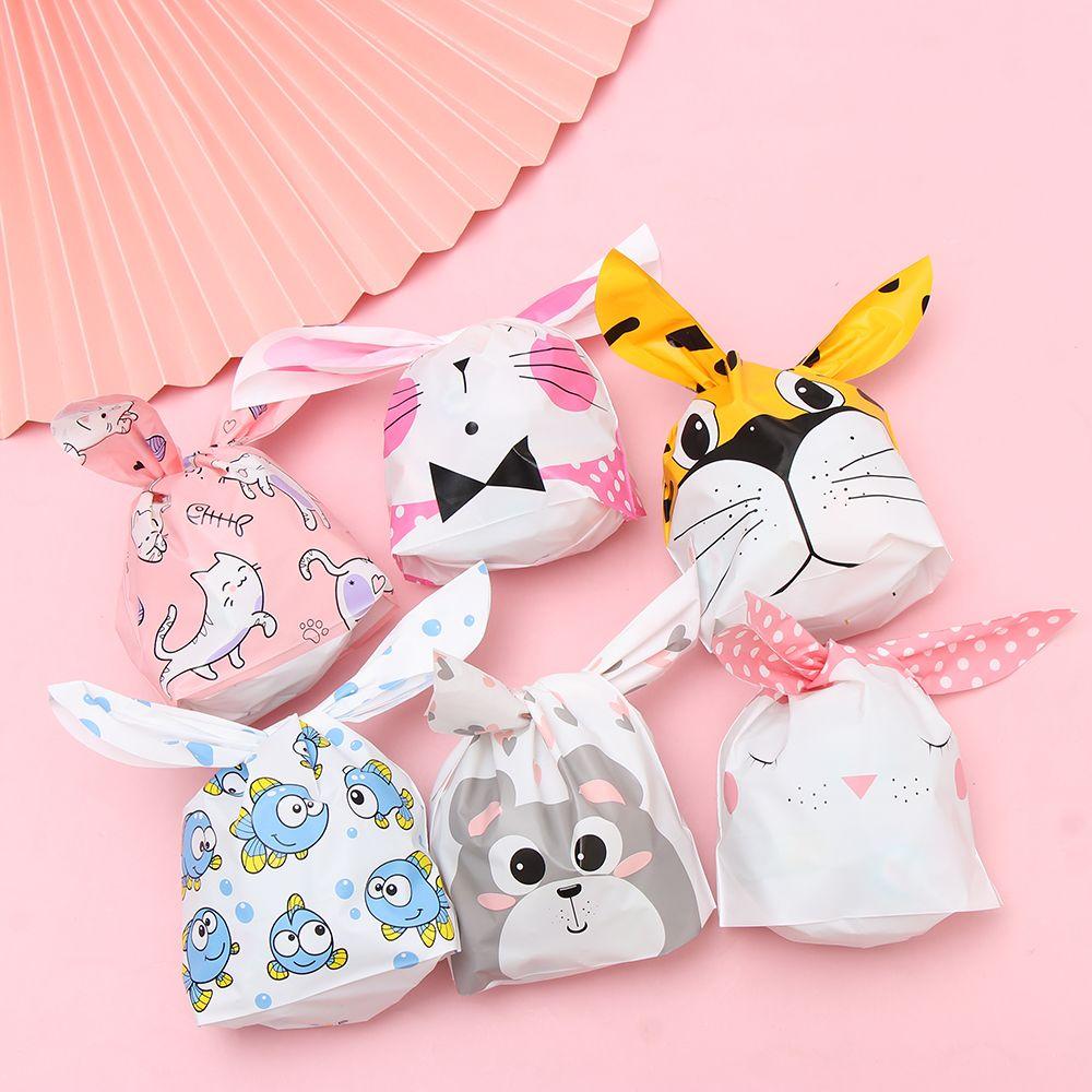 10PCS Cute Storage Pocket Party Supplies Rabbit Cookie Bags Biscuit Package Easter Rabbit Candy Bag