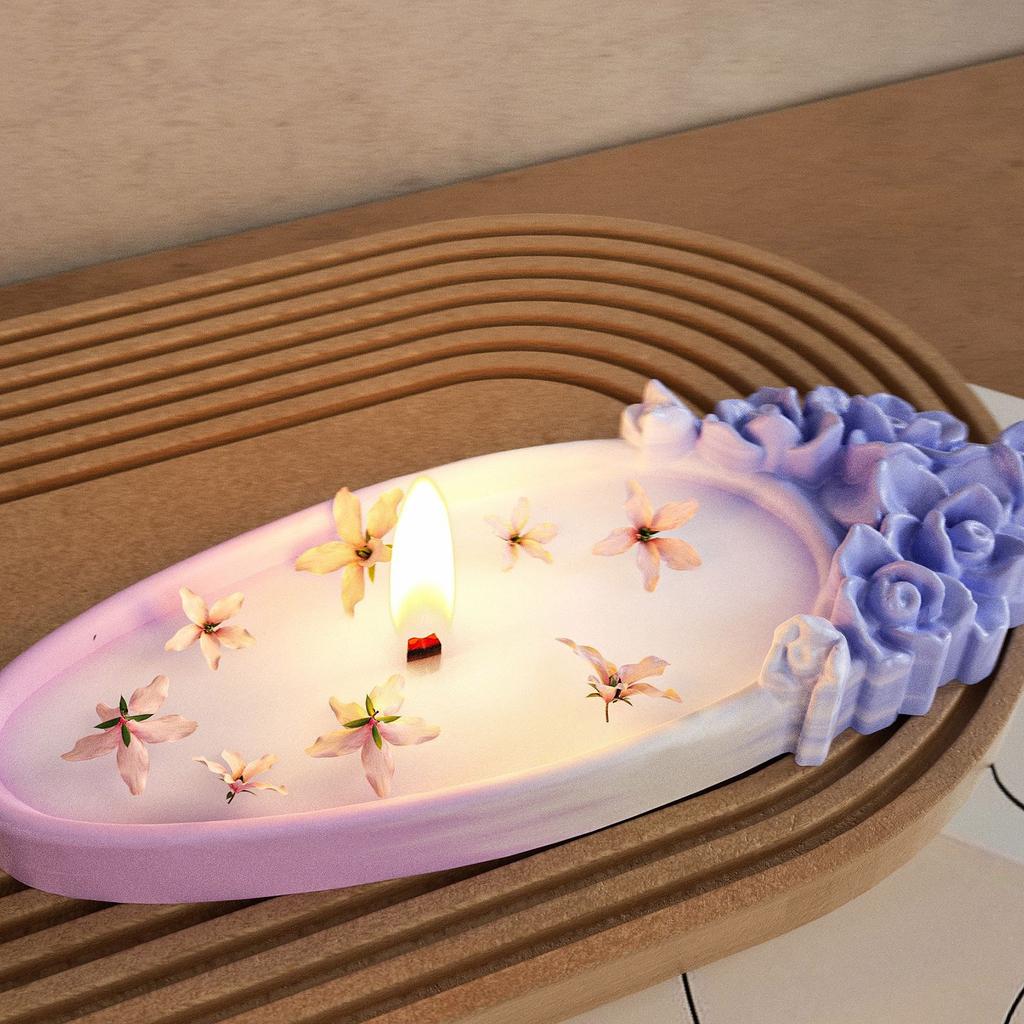 Practical Rose Flexible Silicone Tray With Sturdy Base Great For Dining Table Setting and Event Planners Daily Use