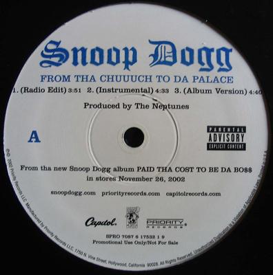 12-дюймовая пластинка SNOOP DOGG - From Tha Chuuuch To Da Palace SPRO70876175321 Priority Record 2002 США Рэп и хип-хоп/R&B Б/У