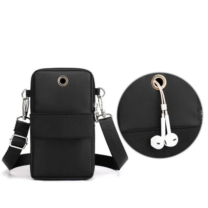 Waterproof Mobile Phone Bag Women's Mini Oxford Crossbody Bag Daily Multi-layer Zipper Purse Casual Outdoor Travel Nylon Bag