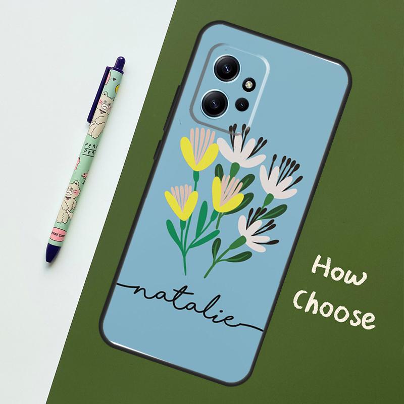 Персонализированный чехол с цветочным рисунком в пастельных тонах для Xiaomi Redmi Note 9 10 11 12 Pro Note 12S 9S 10S 11S Чехол для Redmi 12 9C 10C 12C