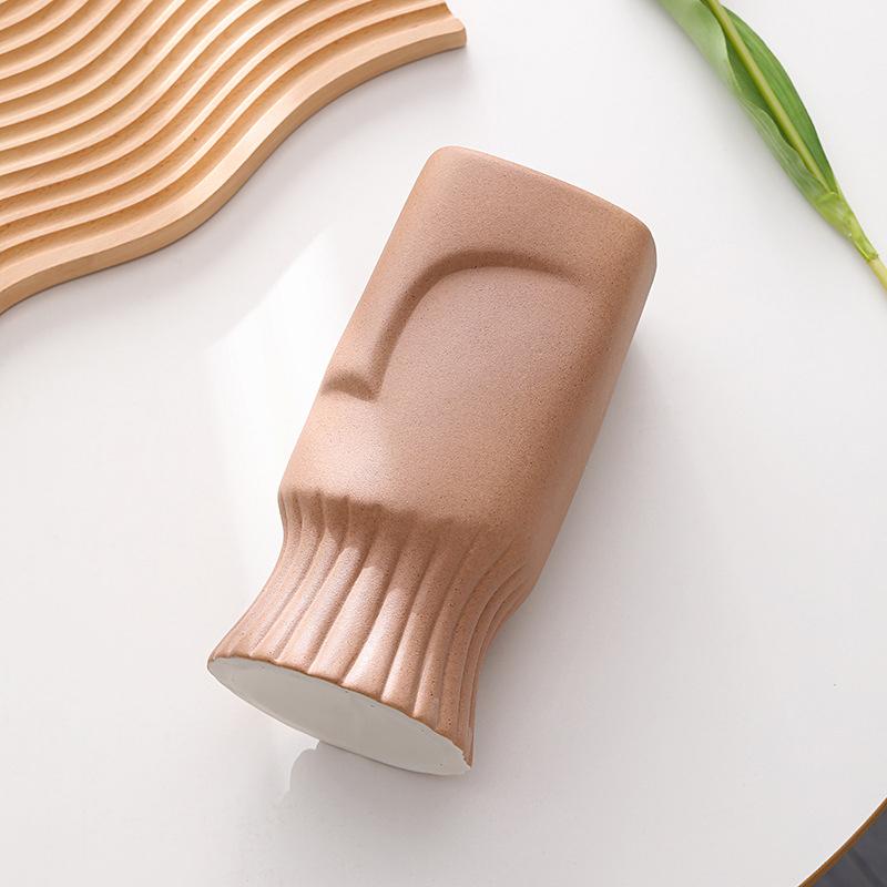 Abstract Face Vase Ceramic Hydroponic Vase Flower Arrangement Home Decor Desktop Art Ornaments Garden Decoration