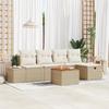 VidaXL Set of 6 Garden Sofas with Beige Cushions Rattan 3359589