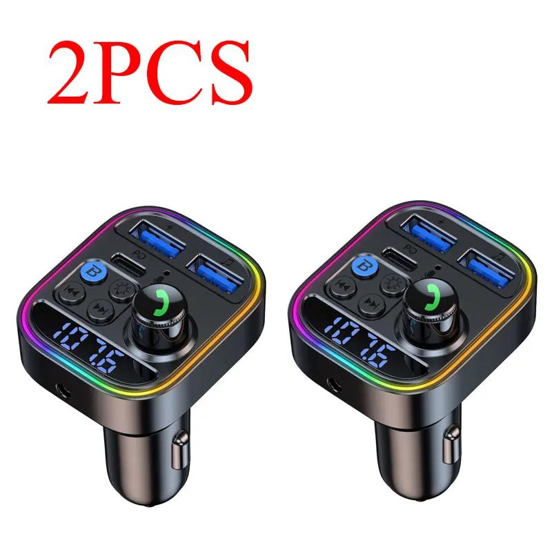 Автомобильный FM-передатчик Bluetooth 5.3 Aux Handsfree беспроводной автомобильный комплект DP + USB автомобильное зарядное устройство Авто радио FM-модулятор Mp3-плеер адаптер