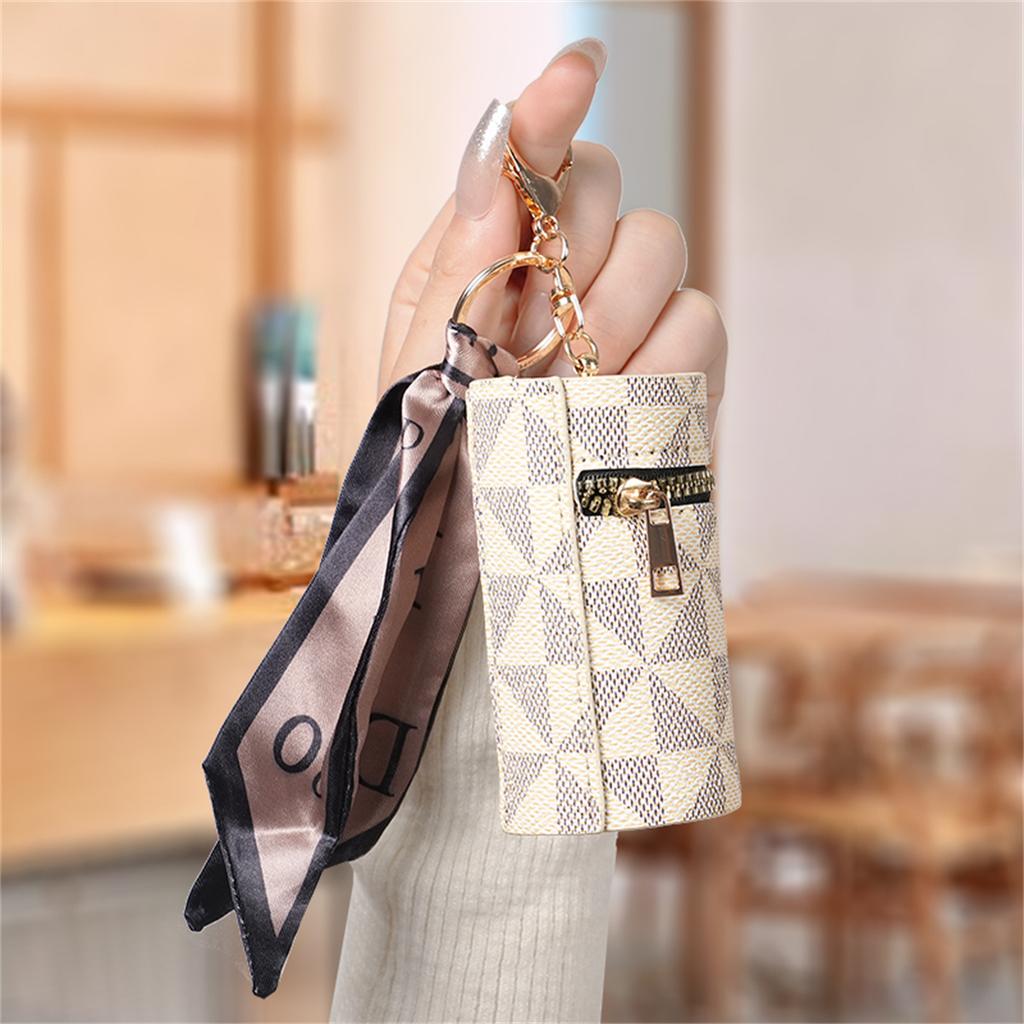 Европа и США клетчатый кошелек для монет Компактная сумка Подвеска Карман для гарнитуры Красный конверт Мини брелок сумка