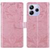 Кожаный чехол для Xiaomi Redmi Note 14 5G с тисненым цветочным узором, кошелек-подставка, откидная крышка для телефона