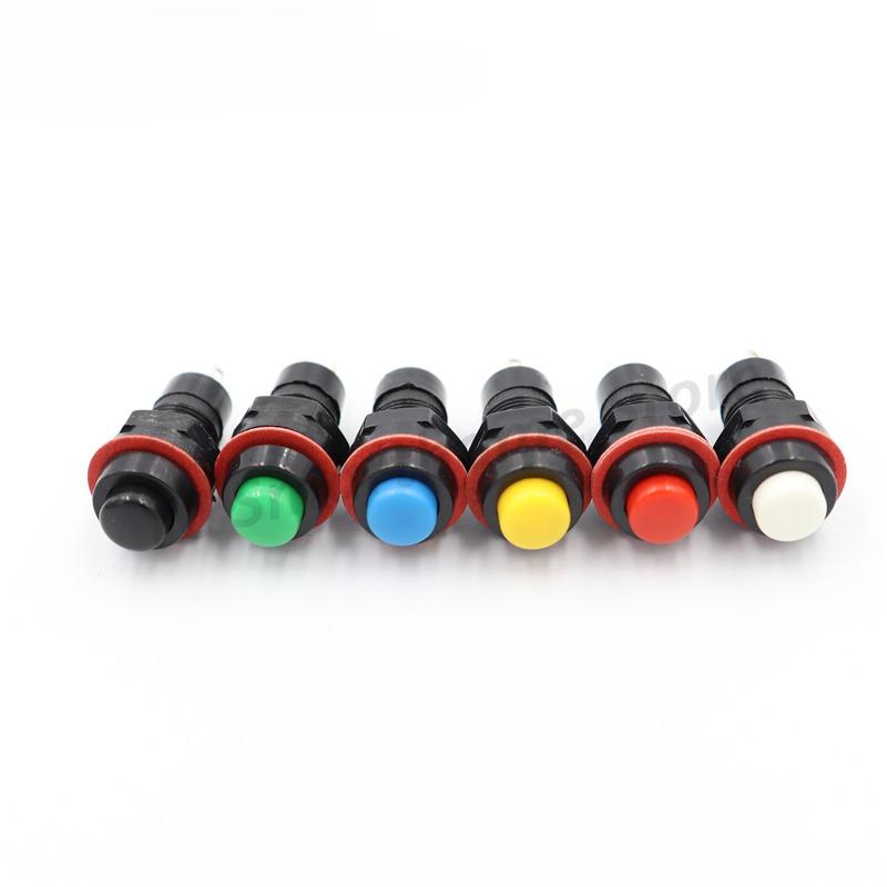 6pcs DS-211 DS-213 Push Button Switch 10mm Momentary / Self Locking Round Button Switch DS211 DS213 Miniature