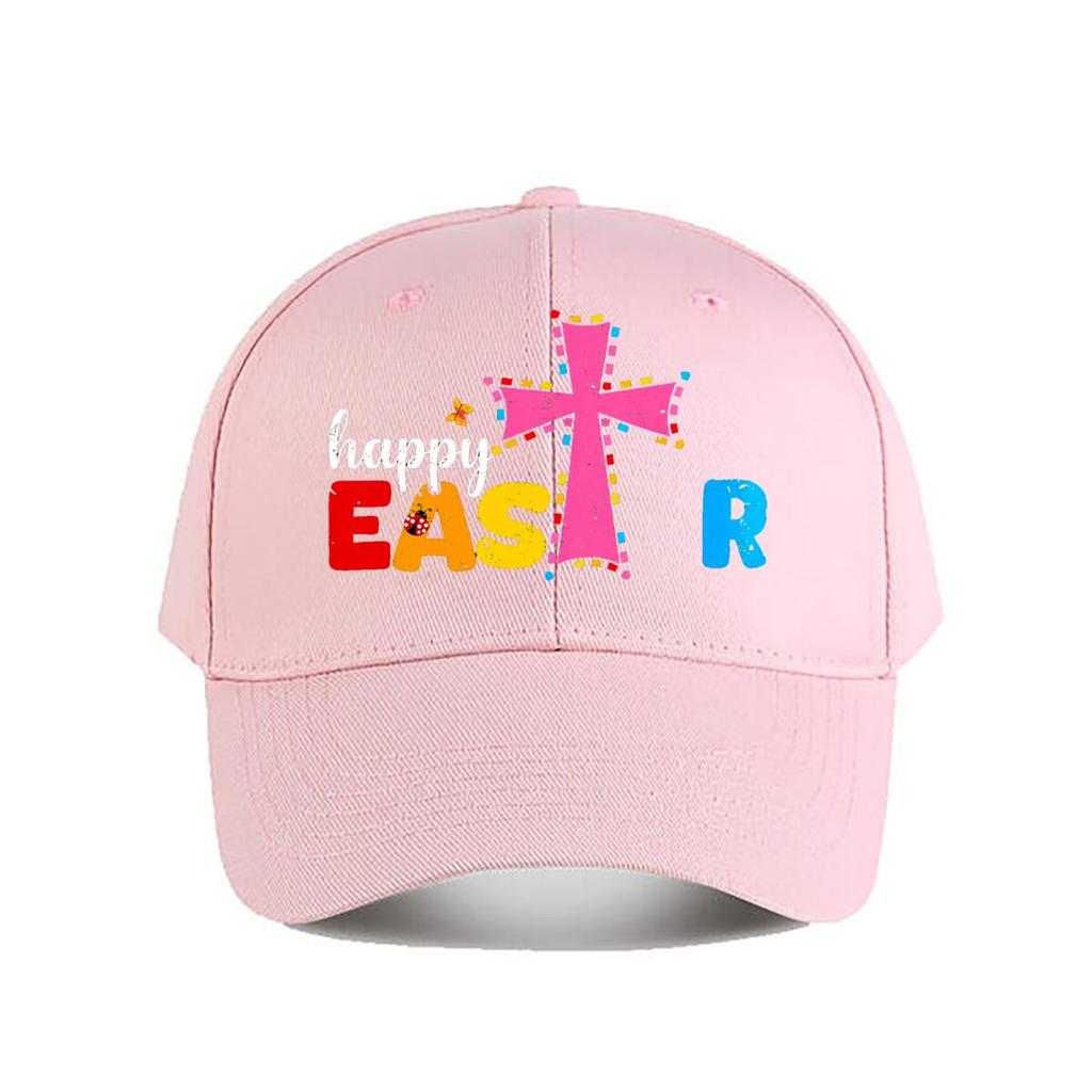 Happy Easter Colorful Cross Baseball Cap Fashion Unisex Sunhat Womens Outdoor Sports