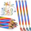 Rainbow Colored Pencils 4 Color In 1 Core Pencils Pre-sharpened Wooden Colors Drawing Pencil