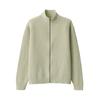 MUJI Washable Rib Knit Pale Size AA0S7A5S Men's Full-Zip Cardigan, Green, M,