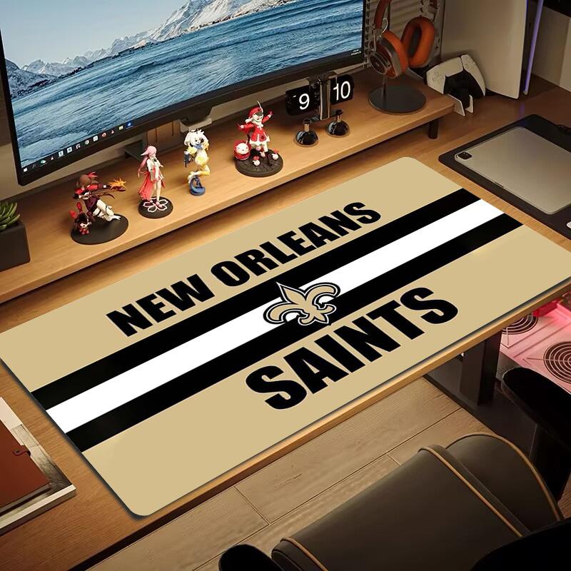 New Orleans Saints Color Mouse Pad Large Gaming Table Cushion Non-slip Laptop Tablet Big Mousepad XXL Mat Mini PC Playmat With Lock edge
