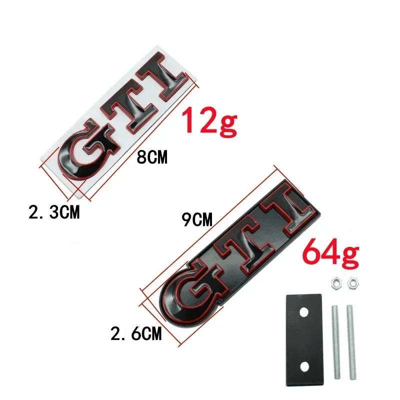 LMN1 VW 2026 Hot Metal GTI Logo Car Front Grille Emblem Badge for Volkswagen Polo Caddy Golf 4 5 6 8 Jetta Tiguan Touran Passat T-Roc