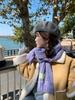 Зимний однотонный шарф из мохера в корейском стиле для женщин - мягкий, уютный вязаный дизайн для студентов