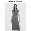 Платье UR 2025 Осень С перекрестной спинкой и короткими рукавами UWJ750070