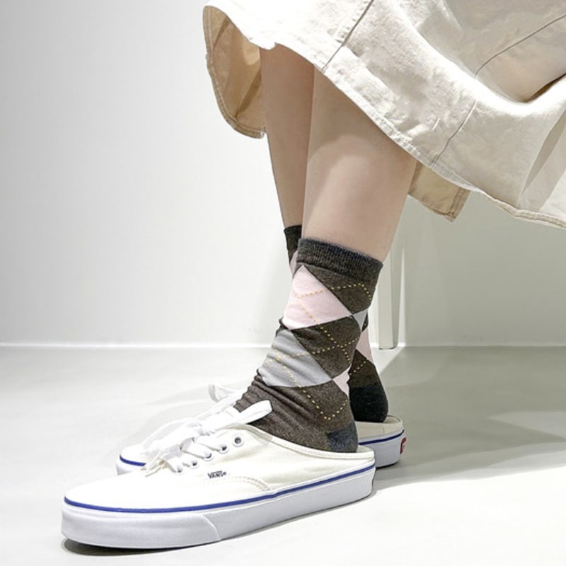 YELLOWSOCKS ARGYLE CHECK BROWN