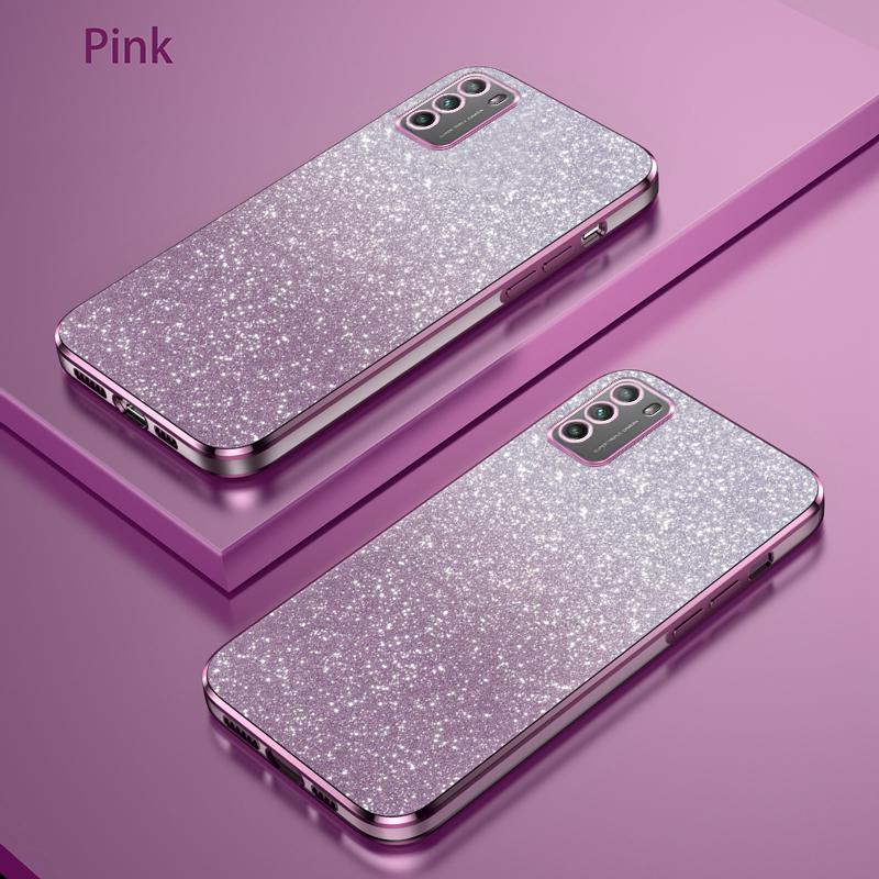 For Poco M3 Case Bling Luxury Electroplate Glitter Case For Xiaomi POCO M3 Shockproof Soft Bumper Clear Back Cover