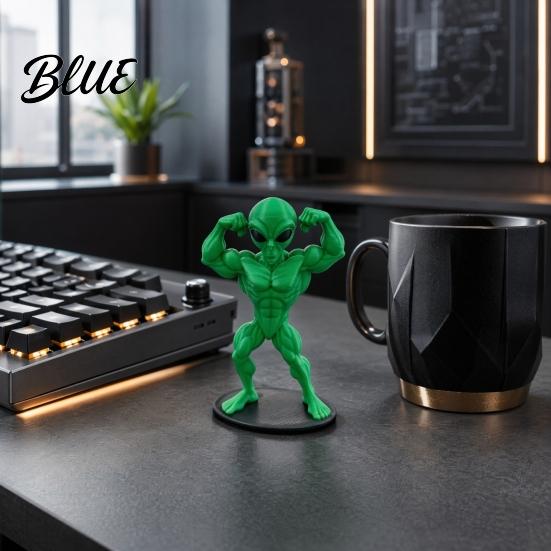 Детальная 3D статуэтка-новинка с изображением инопланетянина, Печатная мускулистая фигурка для дома, офиса, игровой комнаты, рабочего стола, полки, журнального столика, Настольное украшение