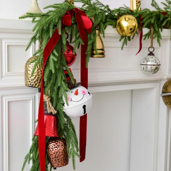 Рождественские колокольчики, деревенское железо, звенящие колокольчики, рождественское подвесное украшение для рождественской елки, дверного проема