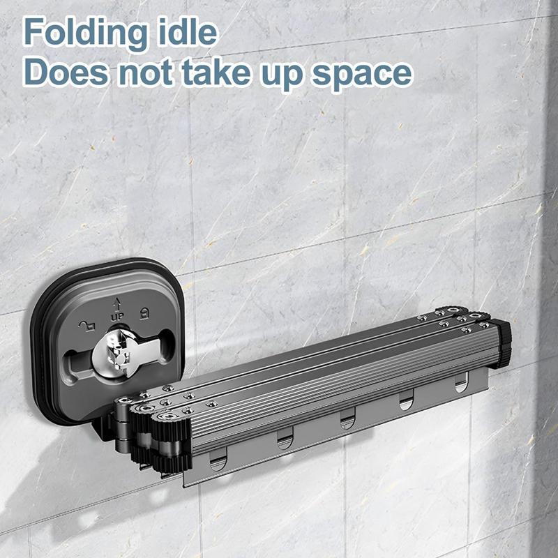 Складная сушилка для одежды с присоской, настенное крепление, с выдвижной присоской, удлинительная штанга, многоразовая 3-складная сушилка для одежды